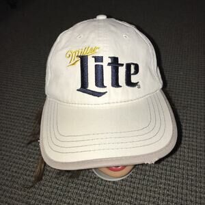 Miller Lite White Adjustable Hat‎